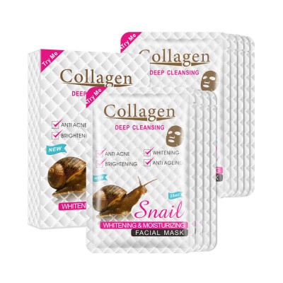 Ze Light Organic Skin Care Face Sheet Snail Repairing Silk Mask For Whitening Hydrating Sleep Masks