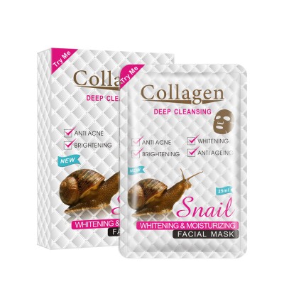 Ze Light Snail Collagen Sheet Facial Mask Skin Care Natural Whitening Anti Acne Anti Aging Brightening Face Mask